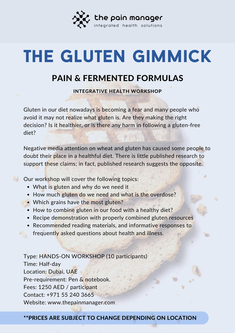 grains gluten and healthy food workshop