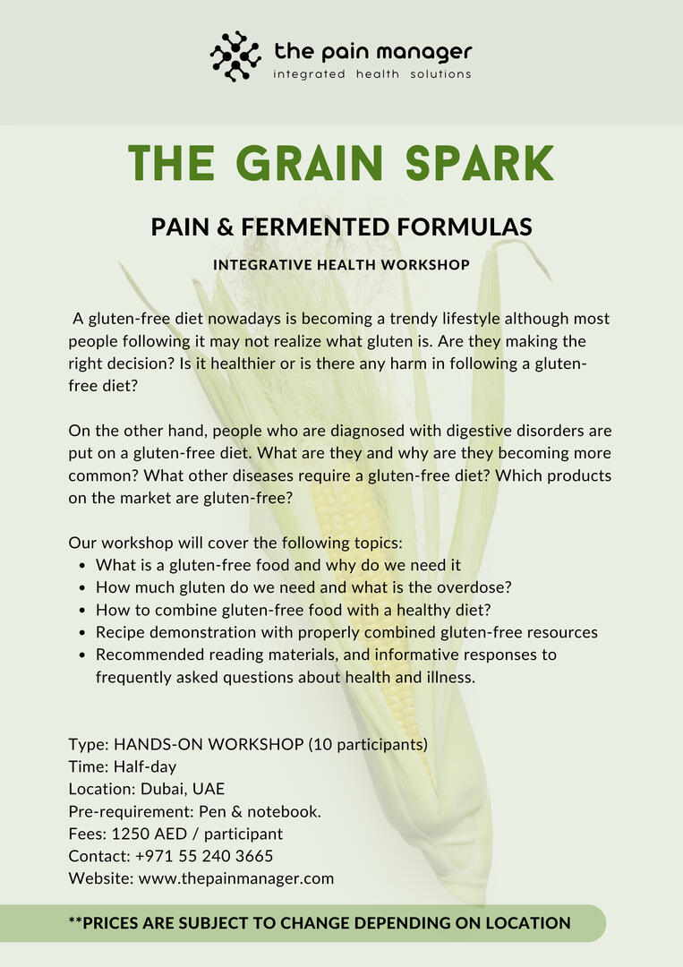 gluten free food and grains and healthy food workshop