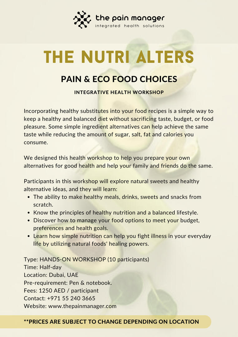 nutrition alternatives and food substitutes for healthy food workshop