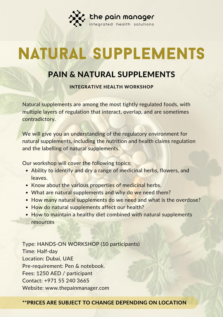 healthy and natural supplements workshop